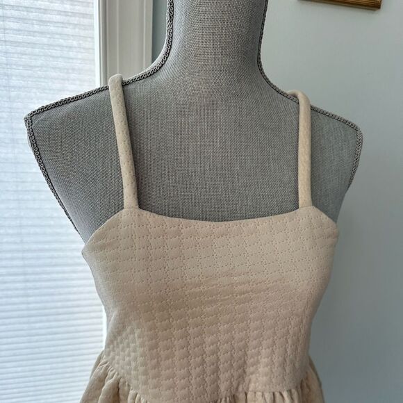 NWT Off-white cream Quilted Velvet Jumper Baby Doll Mini Dress size XS - Picture 5 of 9